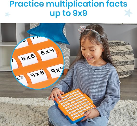 hand2mind Multiplication Practice Board, Math Facts Games, Elementary Math Manipulatives, Educational Toys, Kids Learning Toys, Number Centers for Classroom, Multiplication Table Learning Activities