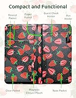 Vista 2 de Libreta para servidores con bolsillo con cremallera y cierre magnético, libreta de servidor, libro para camarera, libro de servicio con bolsillo