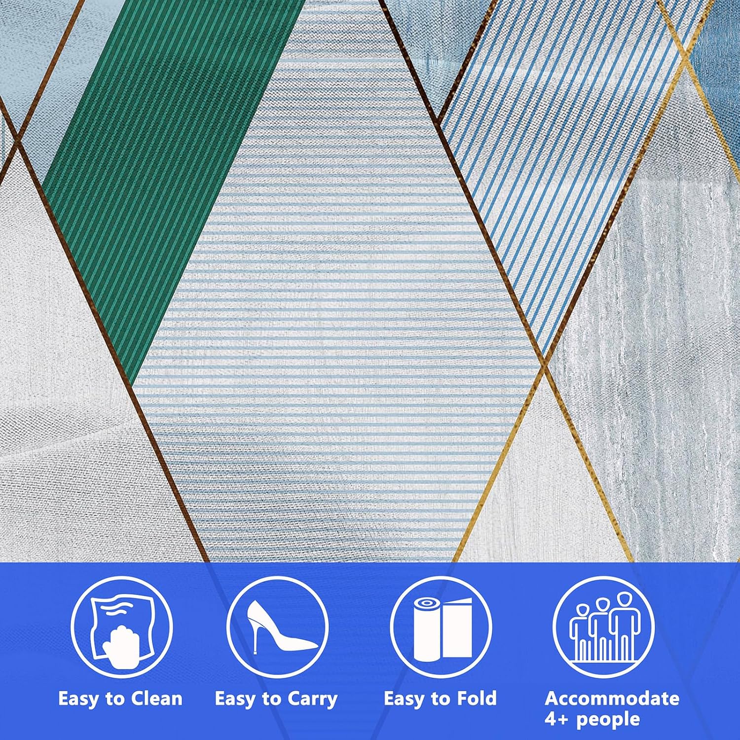 DanCoom Picnic Blanket, Foldable Waterproof Sand Mat, 80" x 80" Extra Large Picnic Blanket,Outdoor Mat Beach Blanket for Camping Hiking Travel Family Concerts