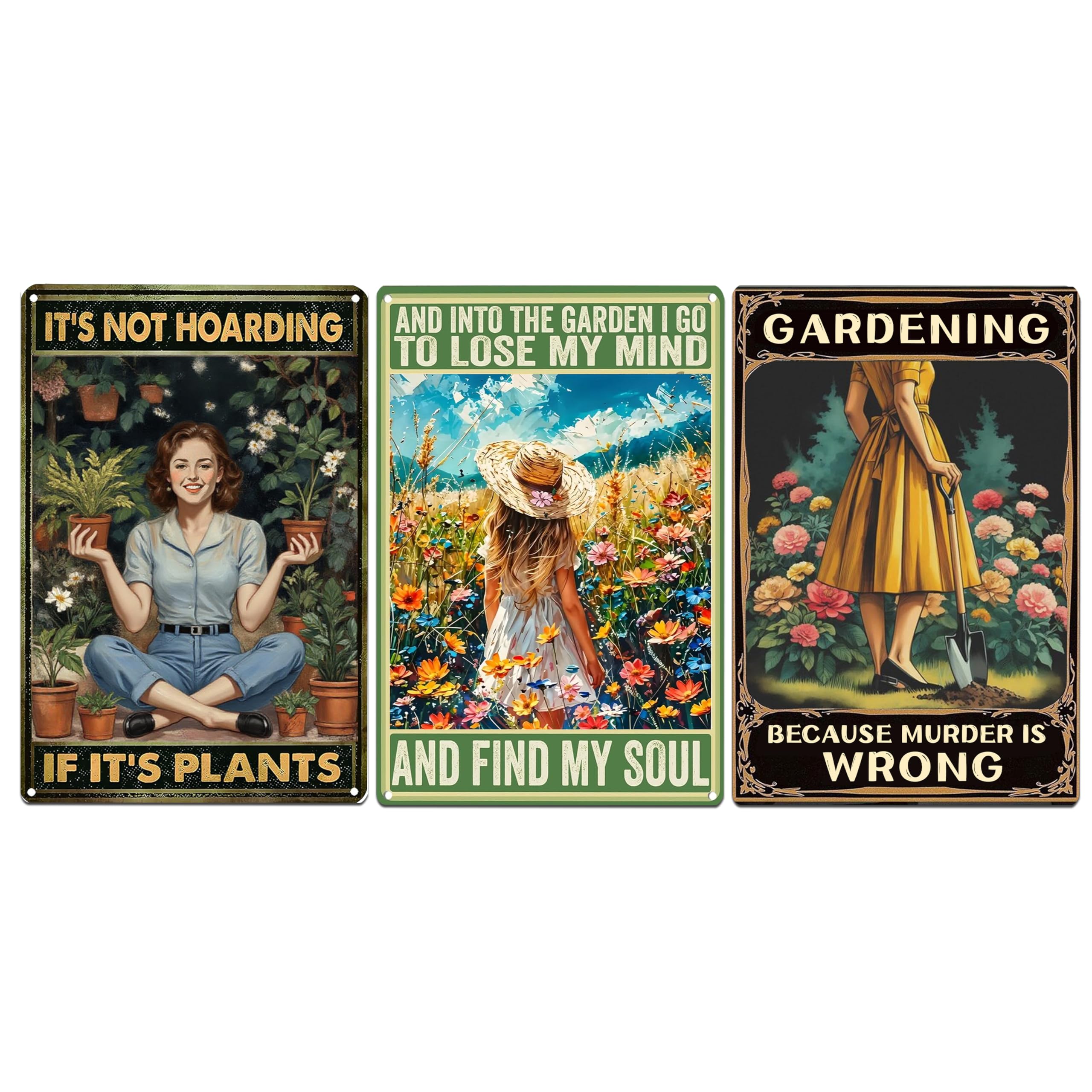 Ycydilirab 3-Pack Garden Signs