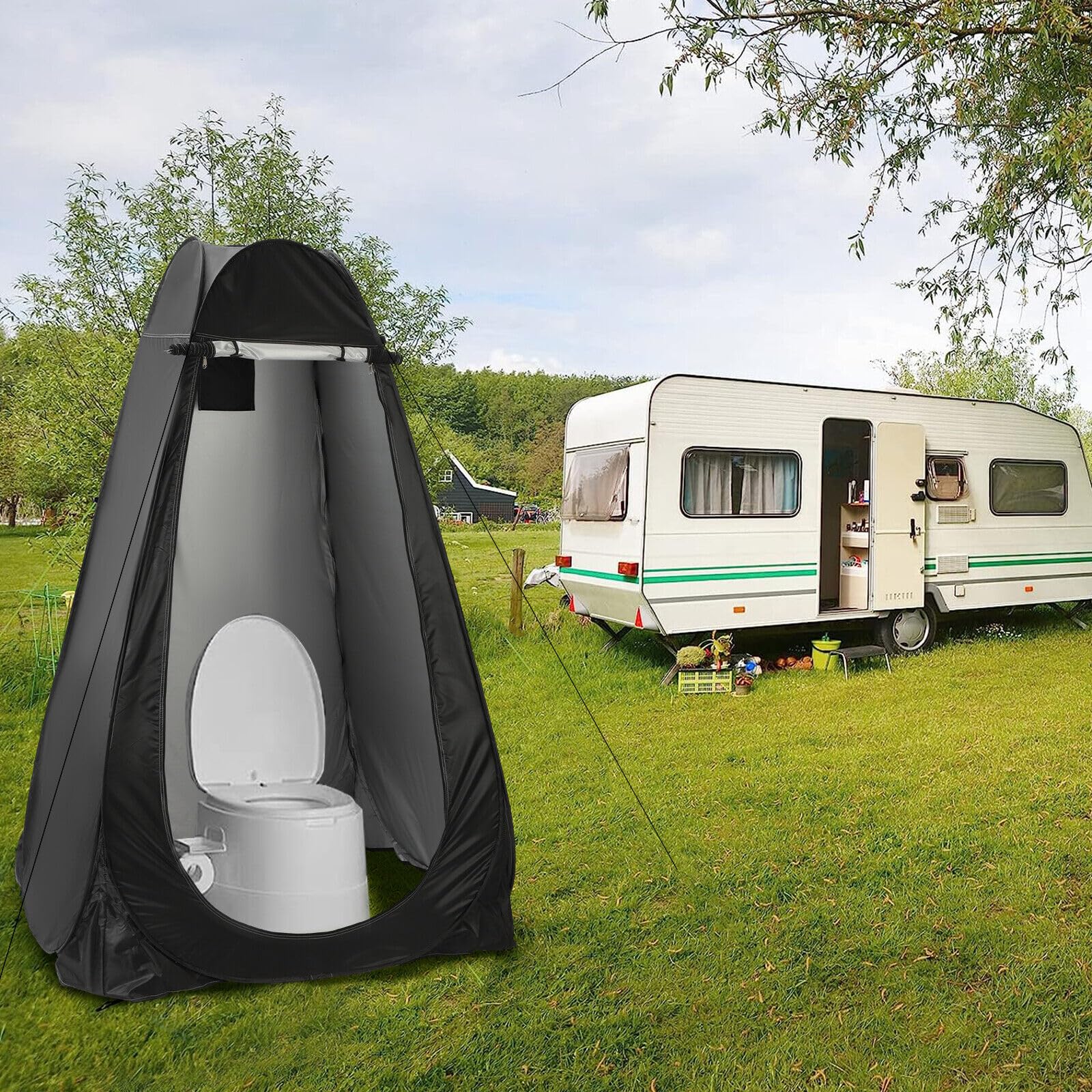 zelt mit wc Trintion Pop-Up Toilettenzelt – Tragbares Dusch- & Umkleidezelt UV-Schutz – Mobiles für Camping, Strand & Outdoor – Inklusive Tragetasche Sport & Freizeit Kinderwagen Sommerfußsäcke online kaufen Category:MTB Cross Hardtail_Strummer Headset  black Size:80x60cm / 32x24in