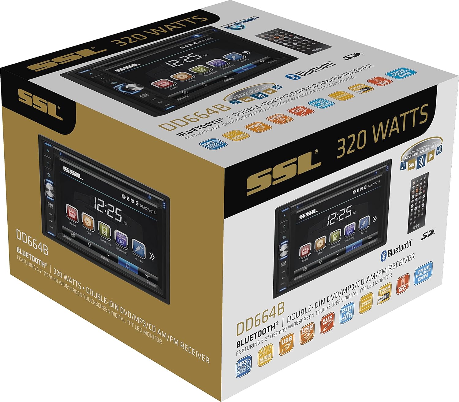 Tech Deals 🔥 Sound Storm Labs DD664B Double Din Touchscreen Bluetooth DVD CD MP3 USB SD AMFM Car Stereo 6.2 Inch Digital LCD Monitor Wireless Remote