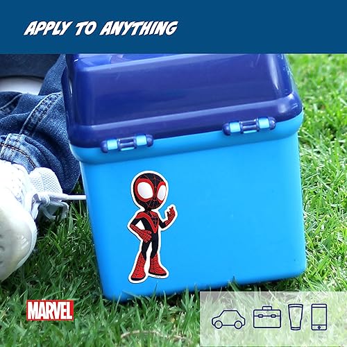 Miniatura 7 de Marvel Spidey and His Amazing Friends - Juego de 12 calcomanías de vinilo Spidey, Spin, Ghost Spider para automóvil, botella de agua, bicicleta,