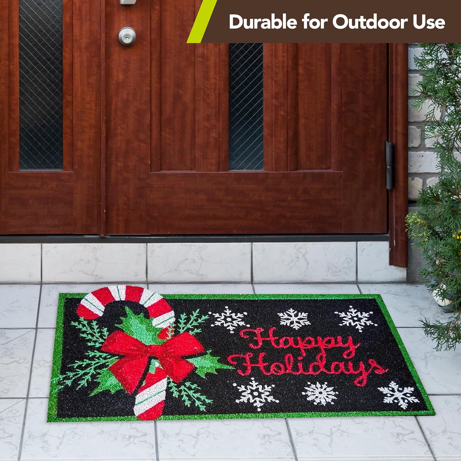 Briarwood Lane Festive Candy Canes Coir Doormat