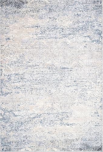 Miniatura 3 de nuLOOM Twilight - Alfombra tribal envejecida, 8 x 10 pulgadas, color plateado
