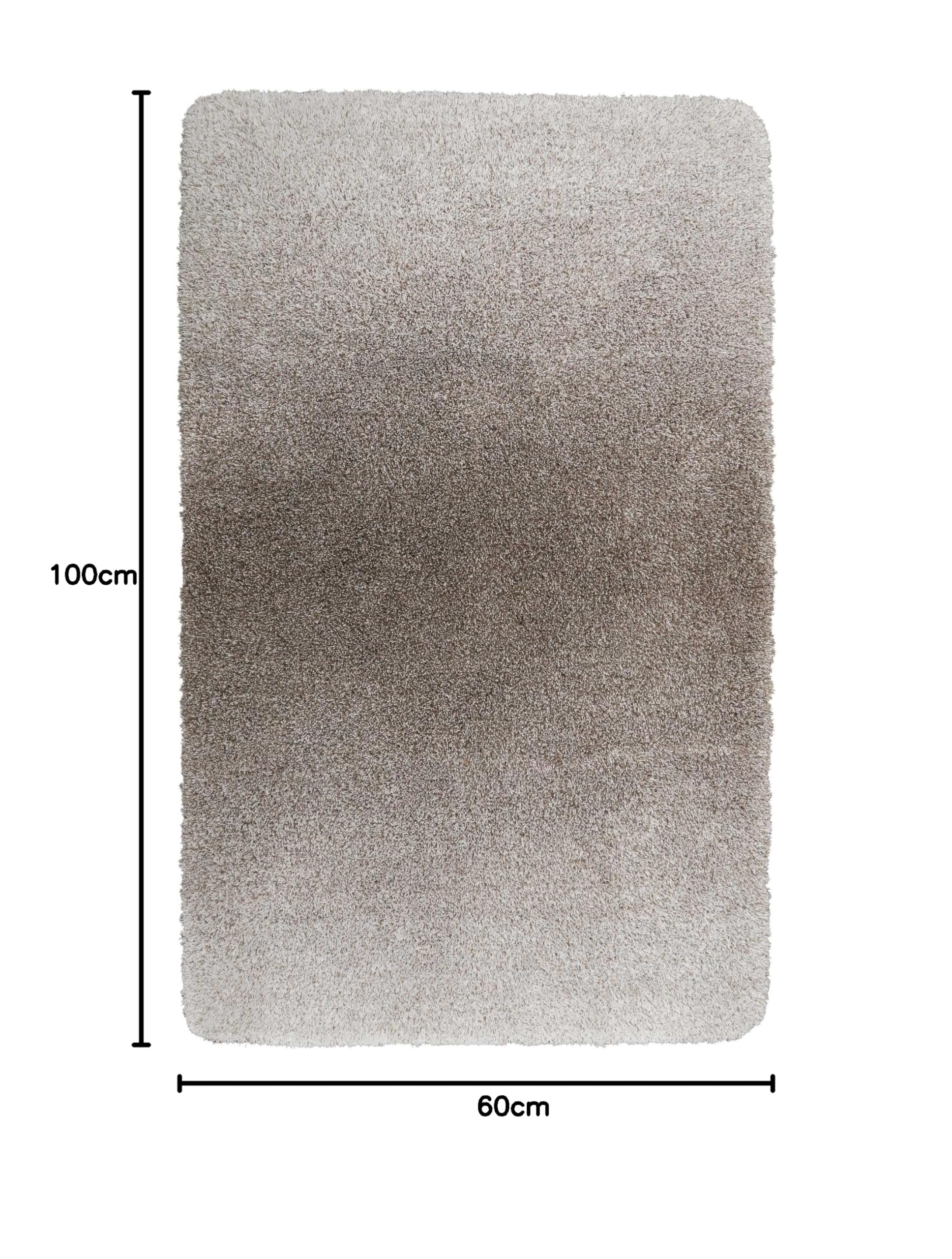 wecon home Nowoczesny puszysty dywanik łazienkowy z antypoślizgowym spodem - Luuk (60 x 100 cm, taupe)