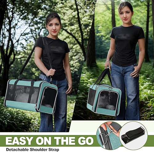 Miniatura 61 de Transportador para gatos de 18 x 11 x 11 pulgadas, bolsa de viaje para mascotas de lados suaves de más de 15 libras, jaula portátil para perros