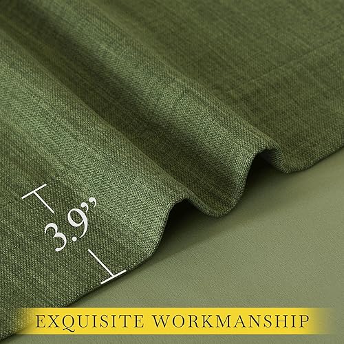 Vista 7 de NICETOWN - Cortinas para oscurecer habitación en verde froest de 90 pulgadas de largo, 2 paneles, con pinzas y plisado falso de lino, cortinas