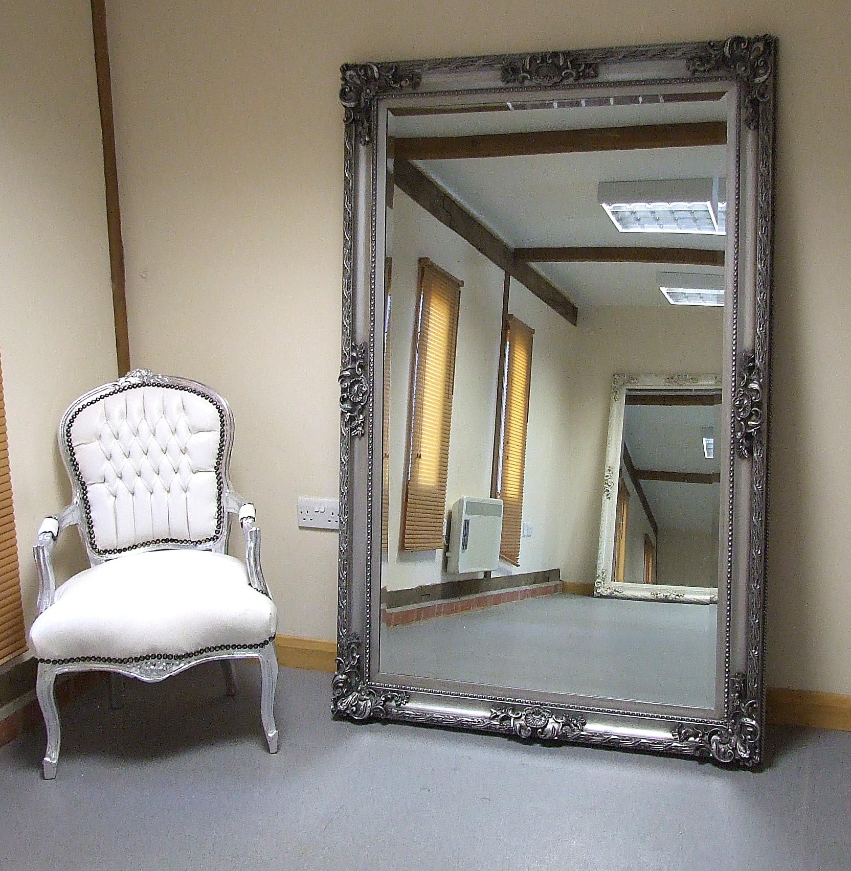 Barcelona Trading PARIS Ornate Extra-large French Full Length Wall Leaner Mirror SILVER 45''x69''