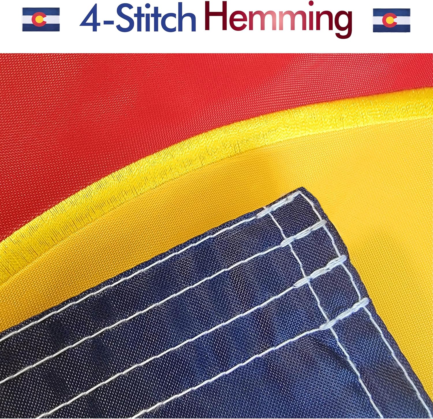 Colorado + USA Flags 3x5 Feet Combo Pack - Embroidered 210D Nylon Flags with Sewn Panels