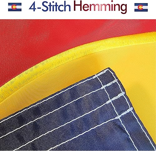 Miniatura 9 de Colorado + USA Flags - Paquete combinado de banderas de 3 x 5 pies, banderas bordadas de nailon 210D con paneles cosidos