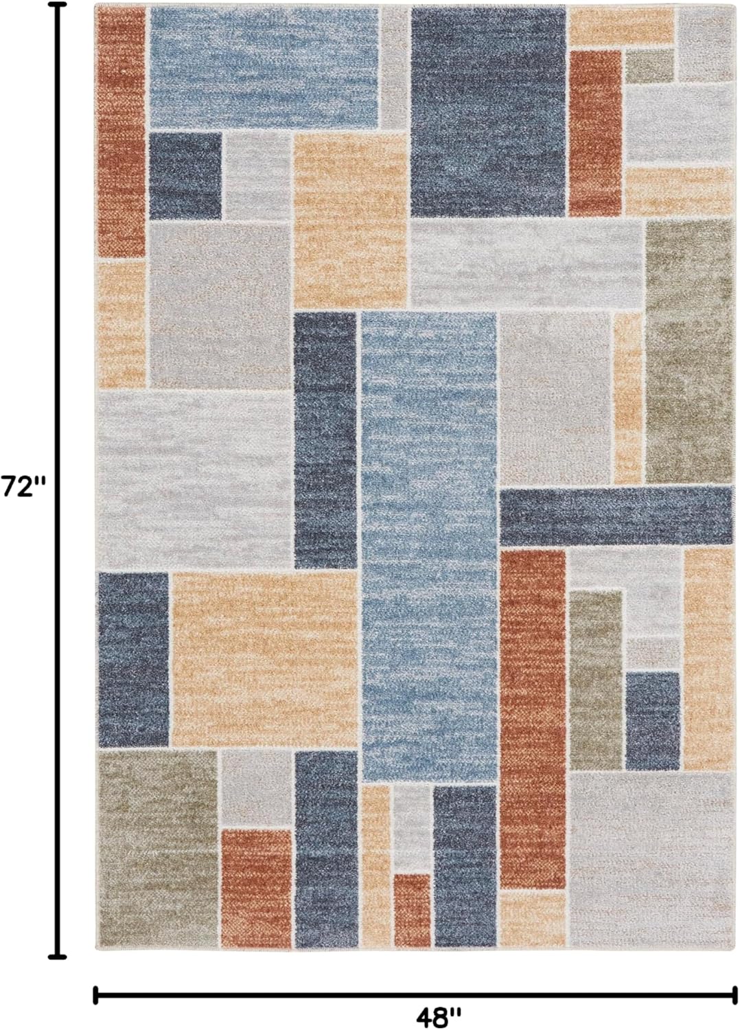 Nourison Home Astra Machine Washable Multicolor 4' x 6' Area Rug - Easy Clean, Non Shedding, Bed Room, Living Room, Dining Room, Kitchen (4' x 6') 4' x 6' (Rectangular) Multi Color