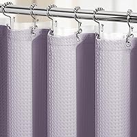 Vista 53 de Dynamene Cortina de Ducha Larga de Tela Blanca - Cortinas de Ducha de Tela de Nido de Abeja Texturizadas y Resistente para Baño, 256GSM Juego Grande