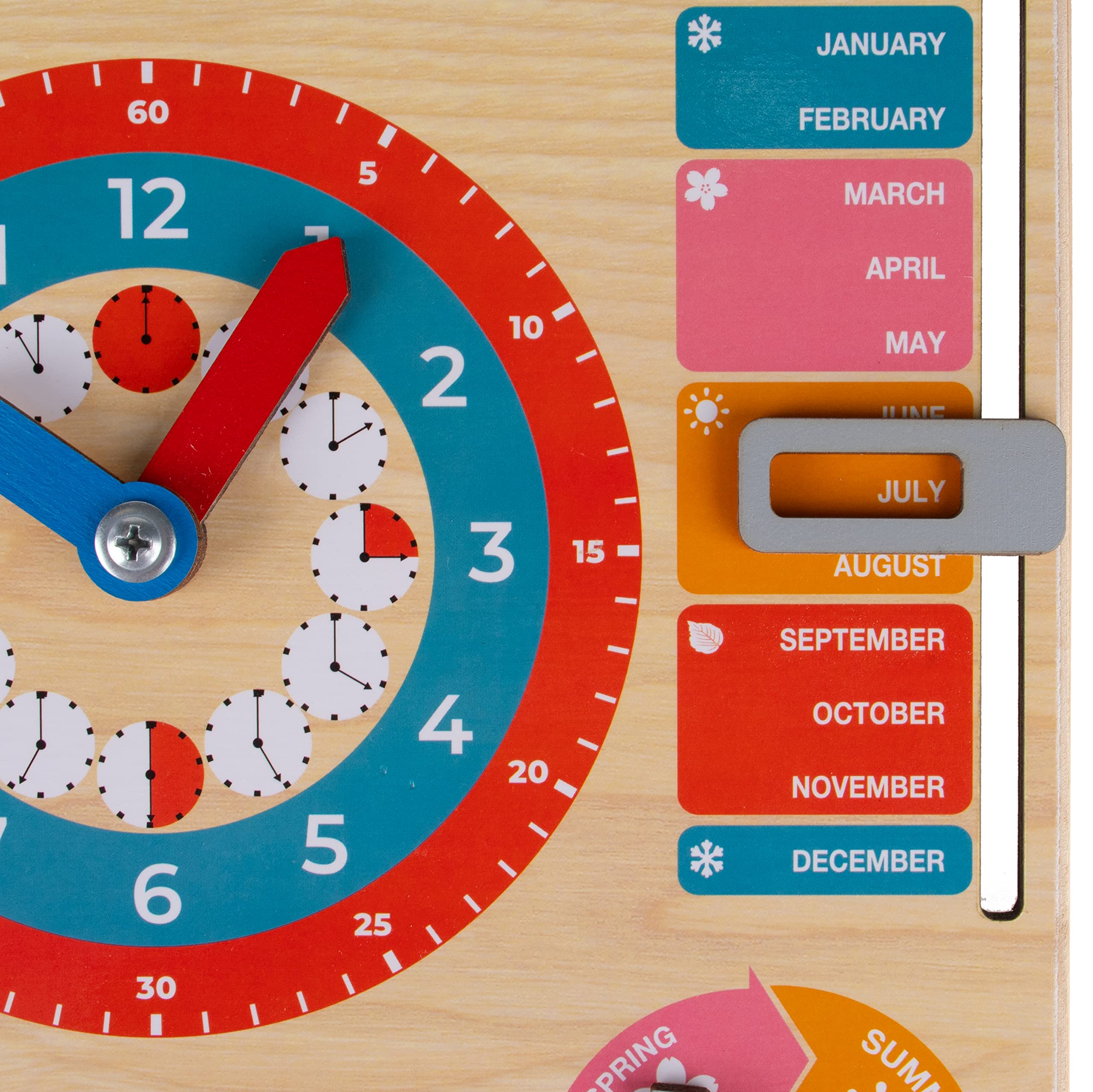 Jeux Educatif en Anglais Calendrier en Bois Montessori pour Enfants