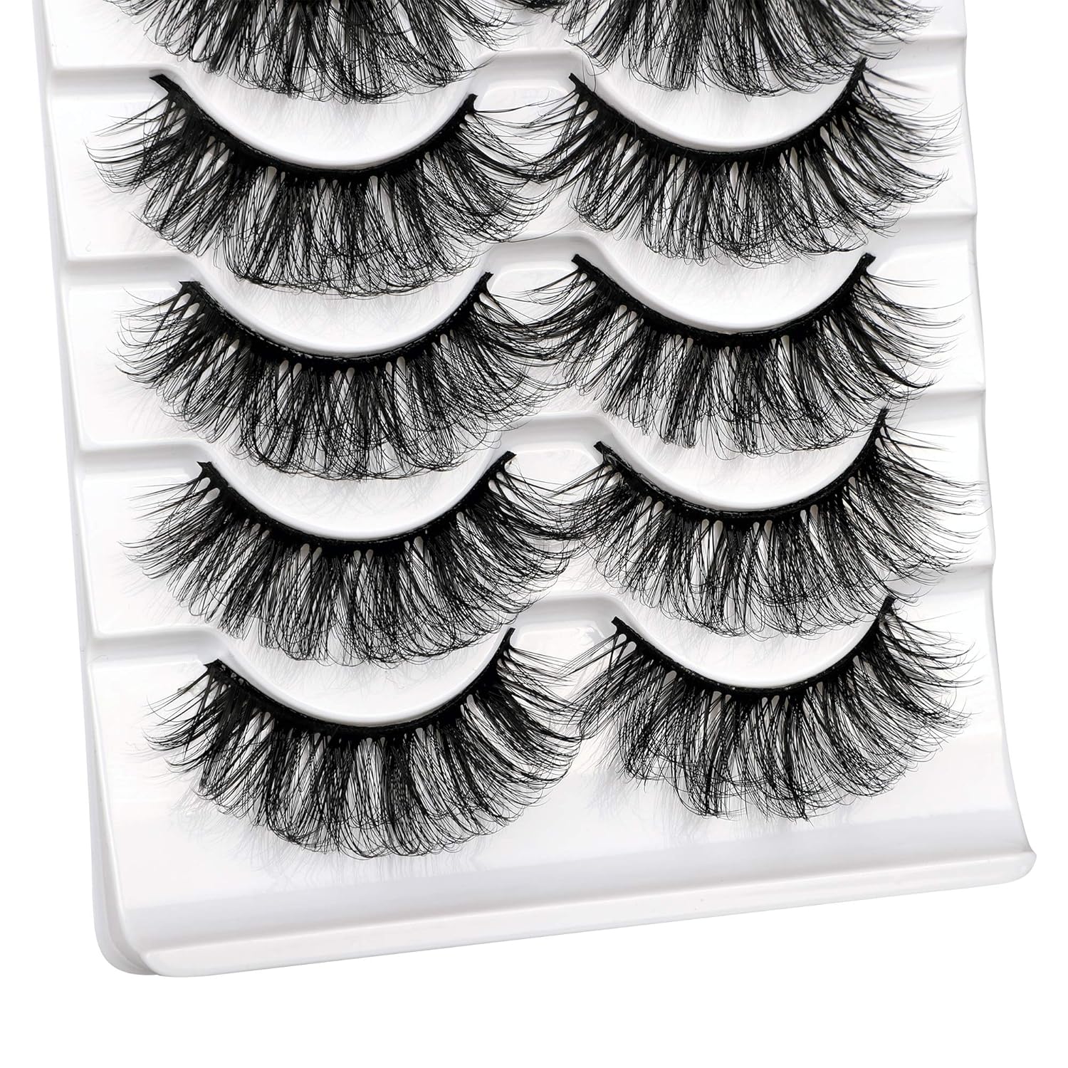 ALICROWN Mink Lashes Faux Wispy Natural Volume Lashes Pack 5D Fluffy Crossed False Eyelashes Full Handmade 5 Pairs Lashes : Beauty & Personal Care
