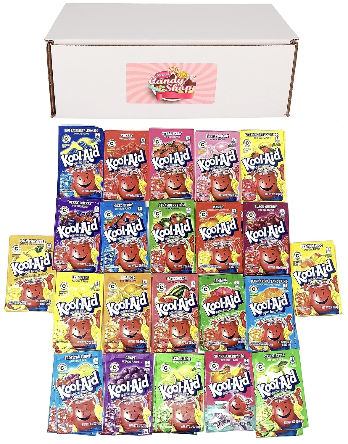 Kool-Aid Drink Mix Packets Variety Pack of 22 Flavors (2 of each flavor, Total of 44)