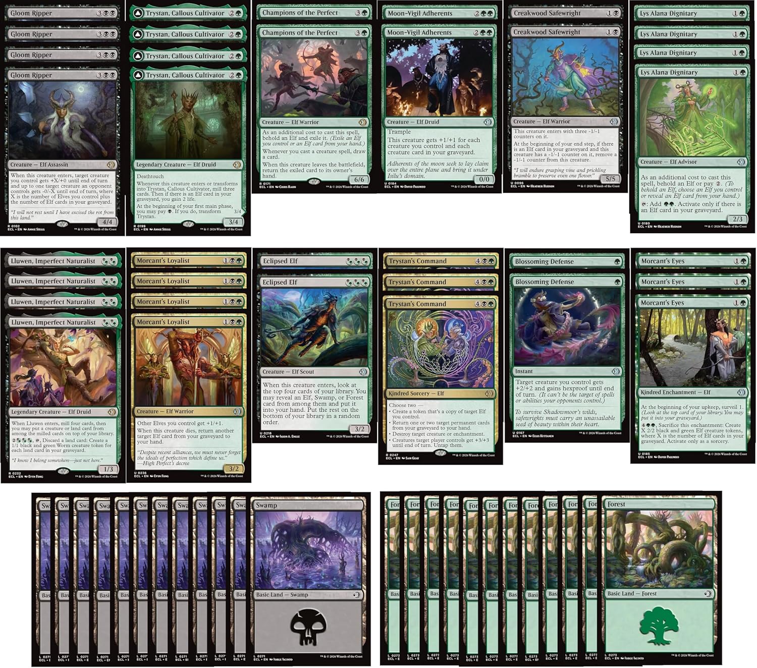 Golgari Elves Magic The Gathering Deck - Green Black - Lorwyn - Very Powerful - Modern Legal - Custom Built - 60 Card MTG!