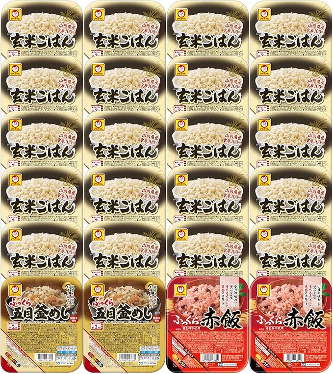 Amazon マルちゃん レトルトご飯3種アソート ふっくら五目釜めし2個 玄米ご飯個 ふっくら赤飯2個 計24個 マルちゃん おこわ 炊き込みご飯 通販