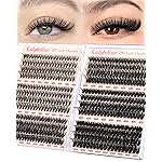 Calphdiar Eyelash Clusters 30D+40D+50D+60D+80D+100D Lash Clusters 476PCS Wispy Individual Lashes D-curly Lash Extension 10-16MM DIY Cluster Eyelash Extensions for Everyday at Home