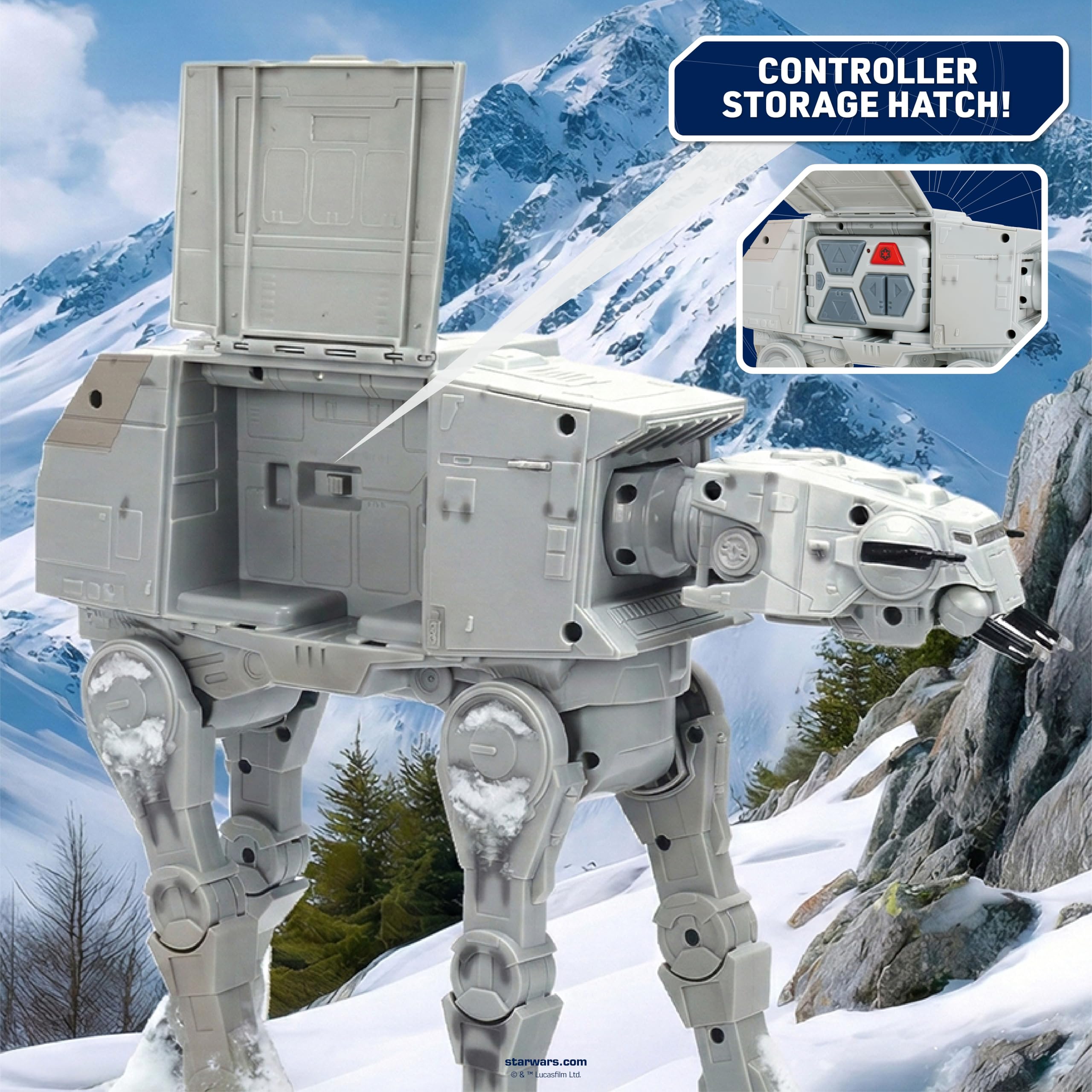 Jada Star Wars R/C AT-AT Walker Toys – popkulturowy pojazd akcji R/C ze światłami, dźwiękami i ruchomymi nogami, zabawka 33 cm dla dzieci i kolekcjonerów