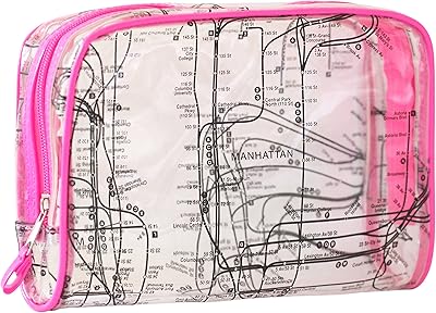 Neon Clear Vinyl Toiletries Bag (Neon Pink)