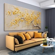 Modern Tree Of Life Wall Art Prints 24"x48" Yellow Wall Art For Bedroom