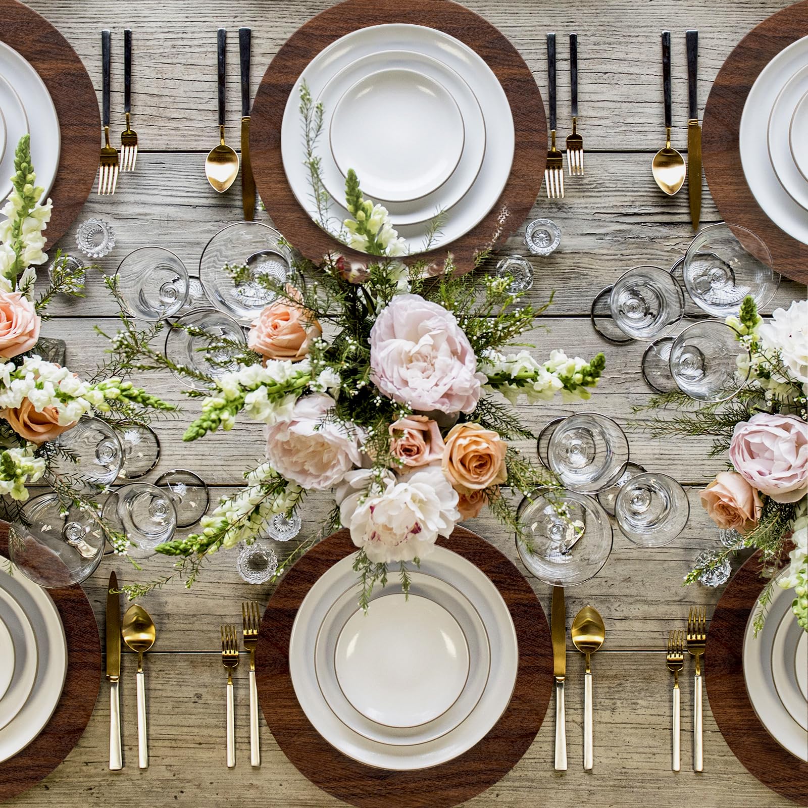Round Table Using Chargers Brown Charger Plate Table Setting Stunning Table Settings With