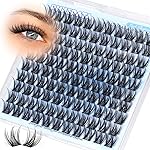 PHKERATA 12mm Wispy Lash Clusters Natural Cluster Eyelash Extensions DIY Individual Lashes C Curvature Eyelash Clusters for Daily Wear with Soft Lash Band