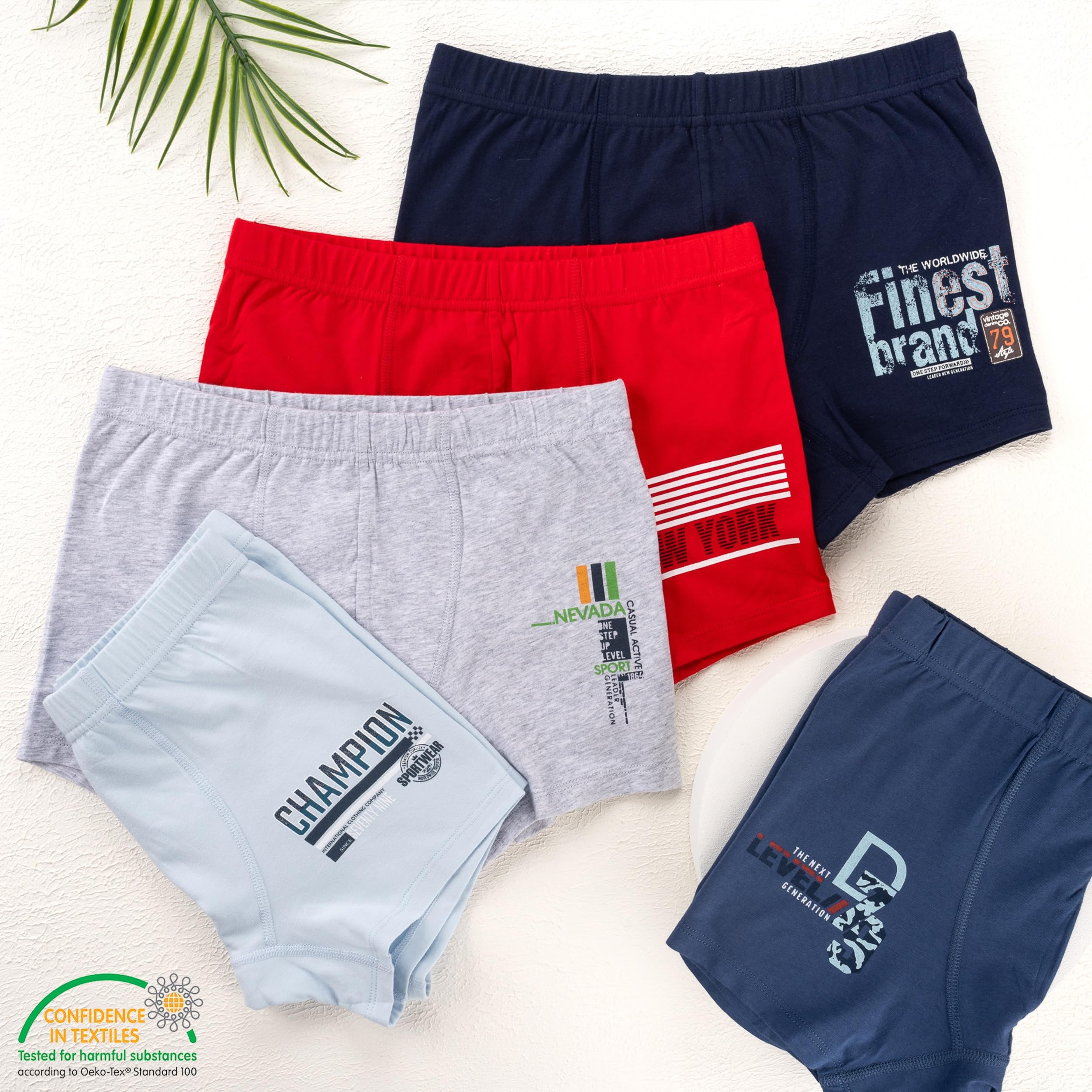 LOREZA ® 10 Boxers pour garçon sous-vêtements Culotte en Coton 2 à 15 Ans