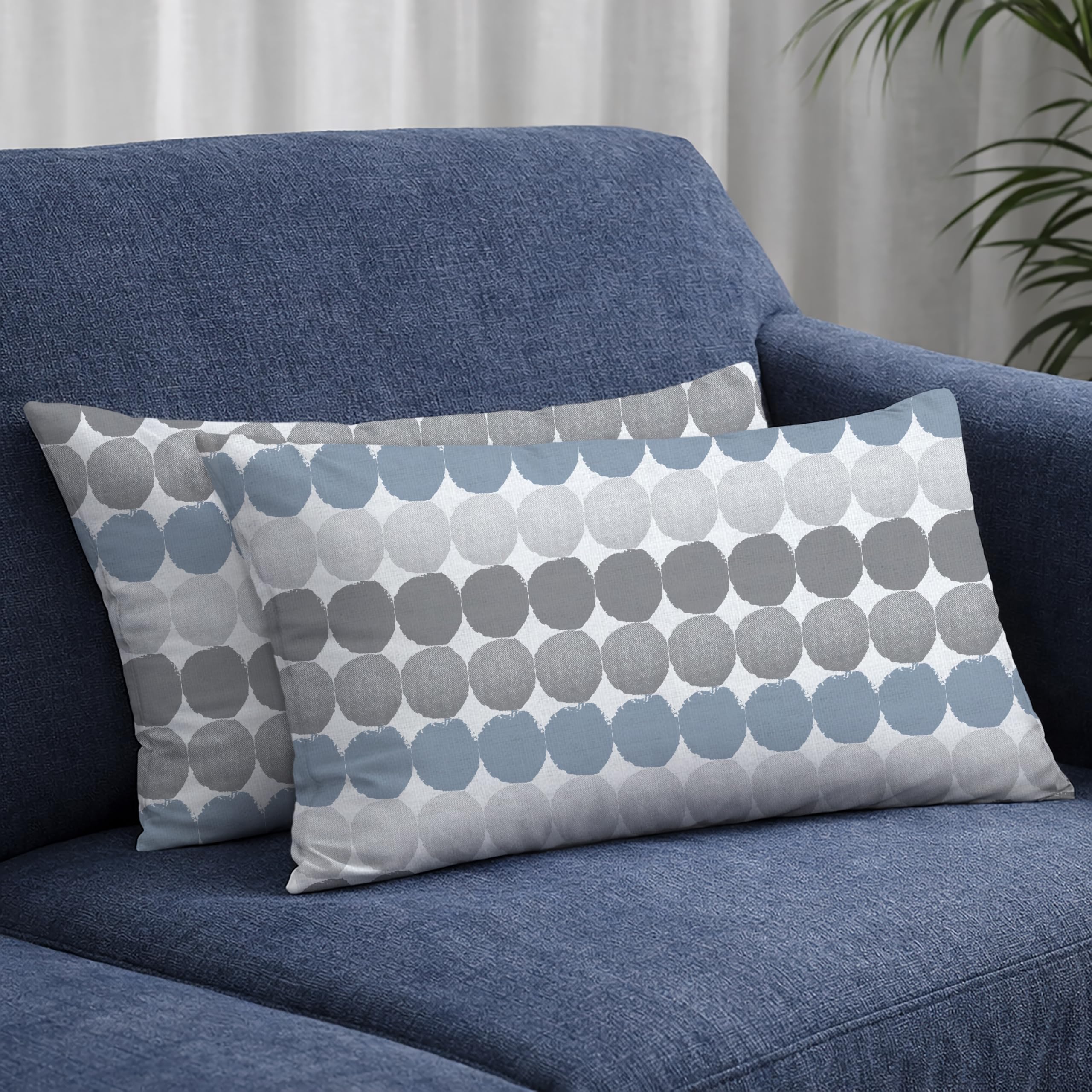 Cotton Printed & Woven Pillow Covers (50 X 30 CM) - Pack of 2 (Grey Coin)-image-38