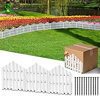 CooTentler No-Dig Garden Edging Border: 13FT White 14.6 Inch Tall Landscape Fence w/14 Stakes - Flexible Durable
