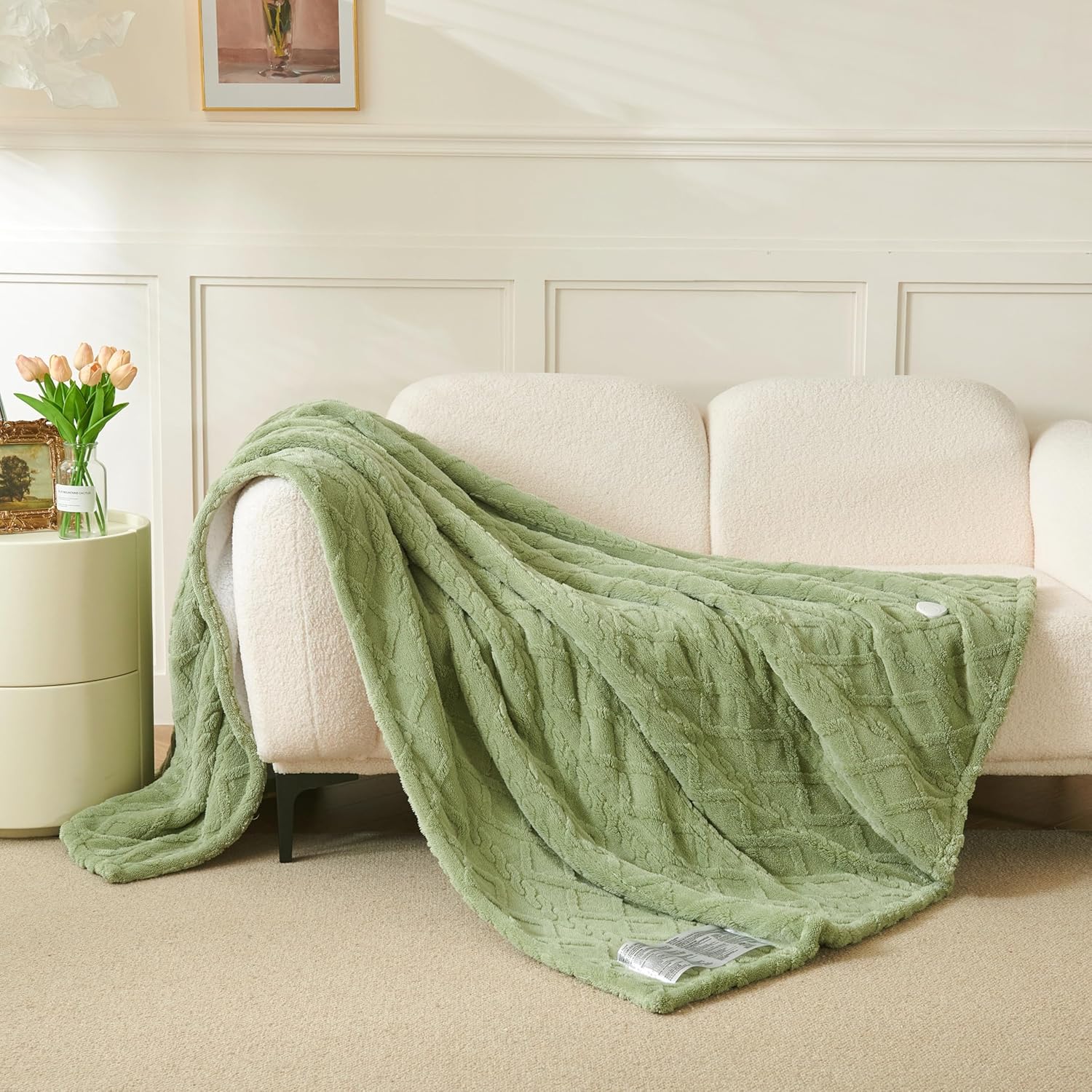 Heated Blanket Electric Blanket, 50"×60" Heating Blanket, 5 Heating Level, 1-12 Hour Auto Off, Intelligent Overheat Protection (Sage Green) - Image 7