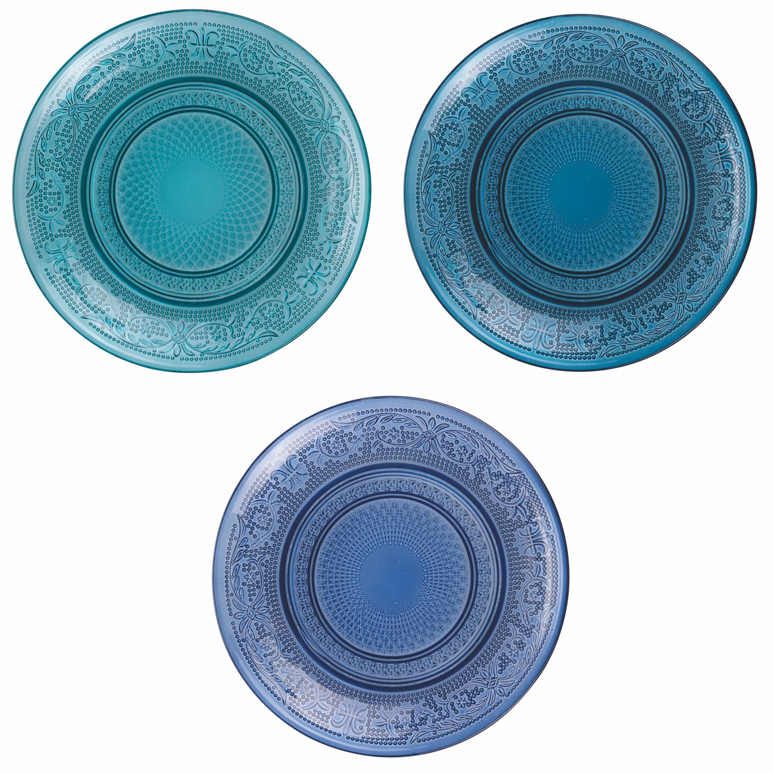 Villa d'Este Home Tivoli Lot de 6 assiettes à pain Ø 15 cm en verre, Imperial Ocean
