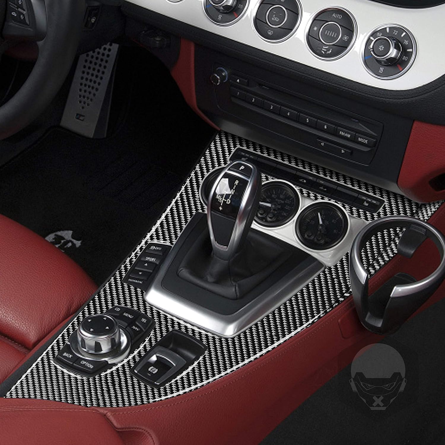 3PCS Carbon Fiber Car Gear Shift Panel Cover Center Console gearbox with Manual Transmission Frame Interior Sticker Compatible with BMW Z4 E89 2009 2010 2011 2012 2013 2014 2015 2016 Accessories