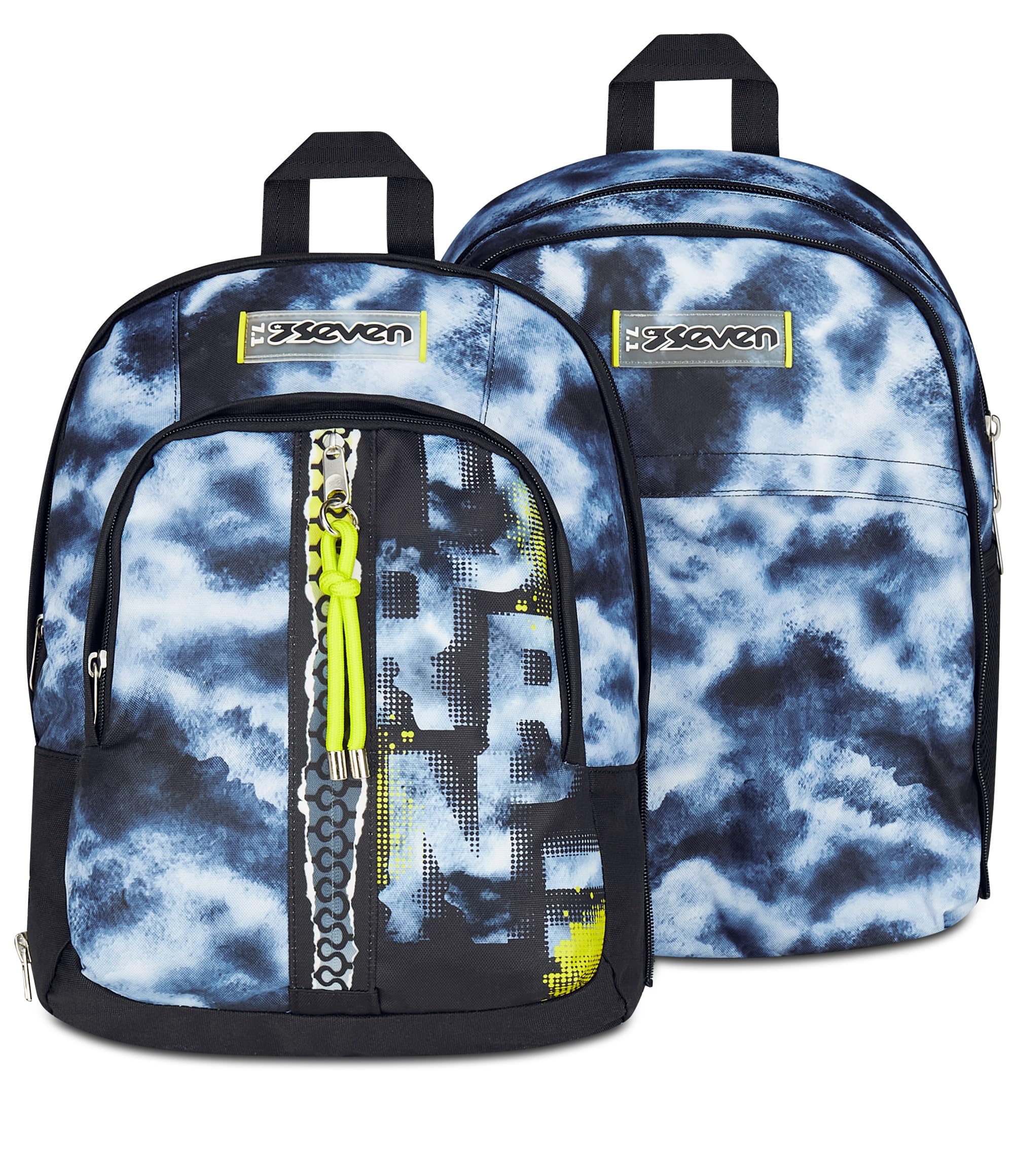 Seven Zaino Scuola Dual, Grigio Azzuro, Doppio Scomparto Da 31 L