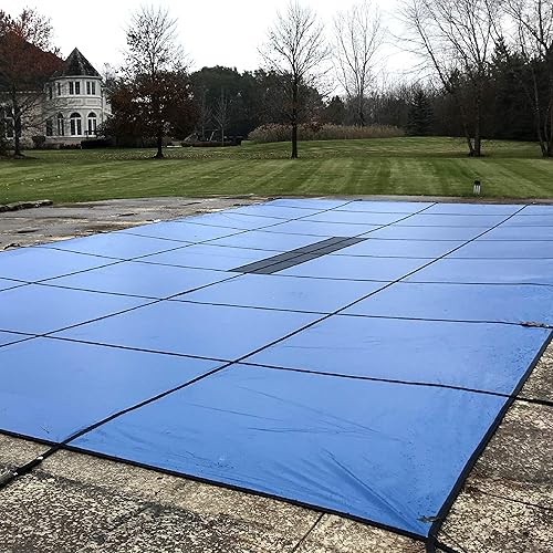 Vista 178 de WaterWarden Cubierta de seguridad sólida para alberca enterrada, cumple F1346 de la ASTM según UL, triple costura, con accesorios, 16 x 40 pies