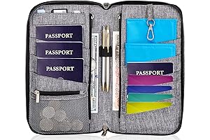 Valante Premium Family Travel Document Organizer And Capacious RFID Passport Holder Wallet
