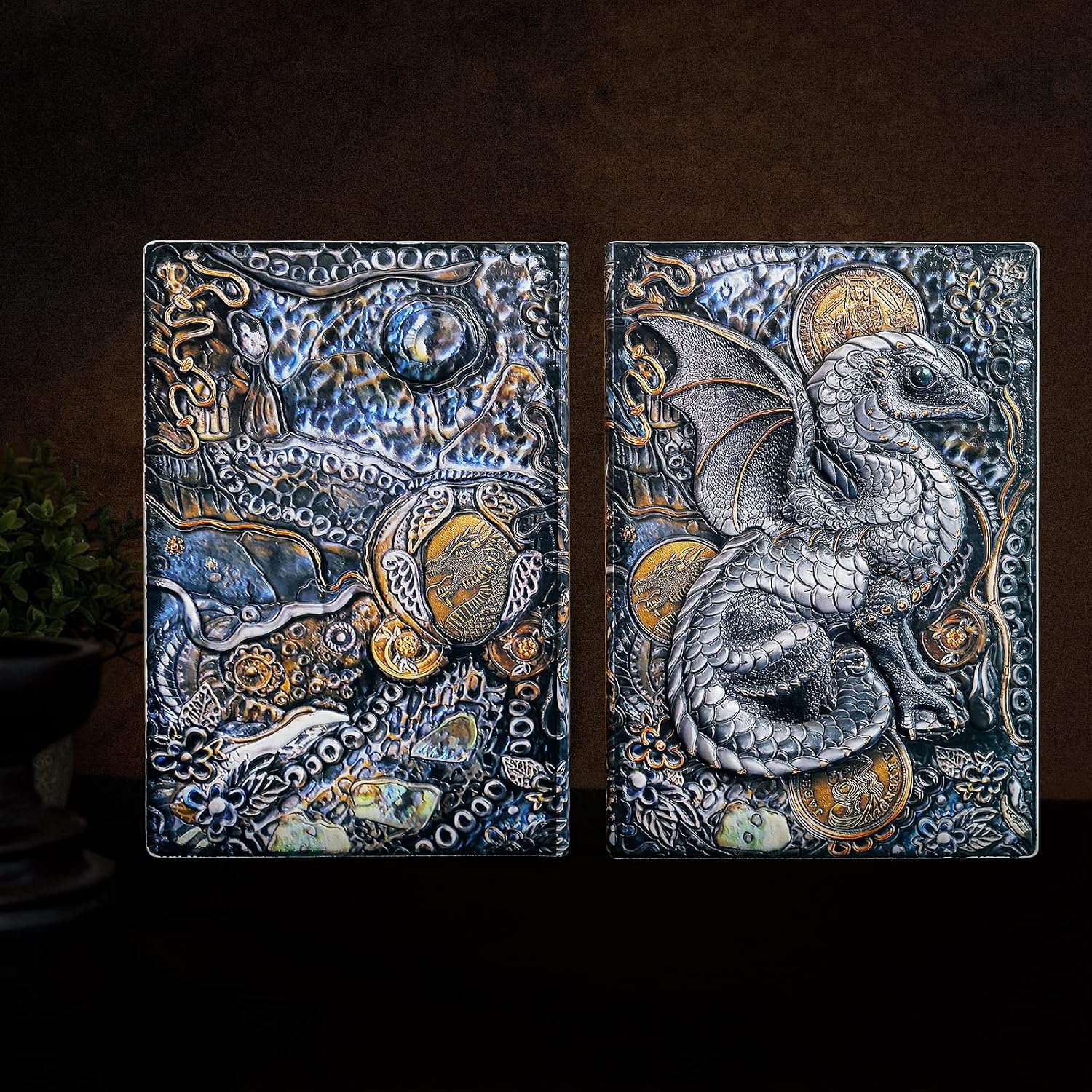 3D Embossed Flying Dragon Journal Writing Notebook with Pen Set Hardcover Handmade Daily Notepad,Travel Diary Notebooks to Write in,Gift for Men Women