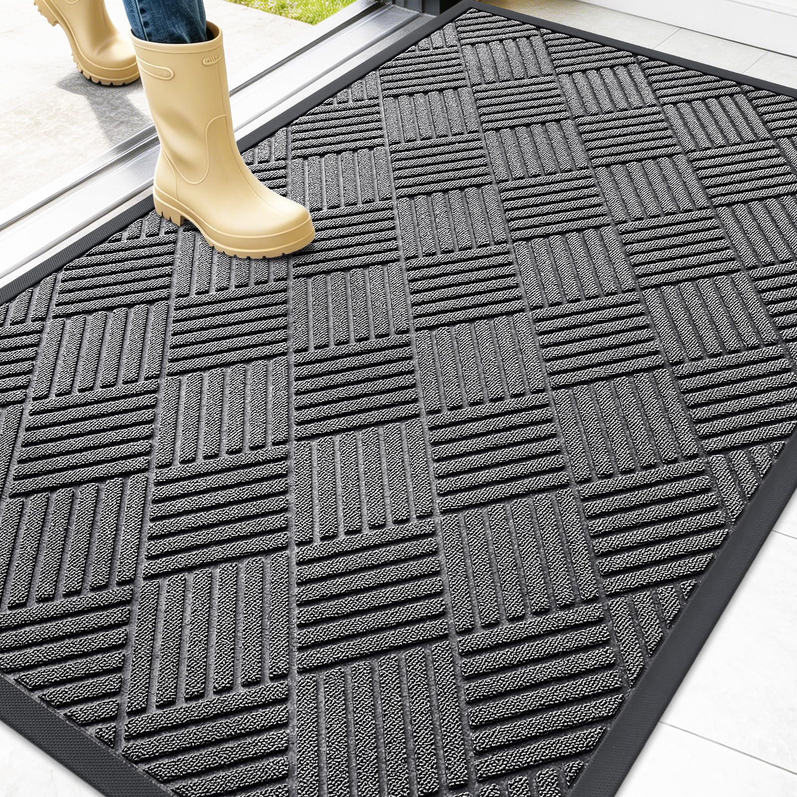 OLANLY Front Door Mat Outside Entrance 47x32, Waterproof Heavy-Duty Doormat