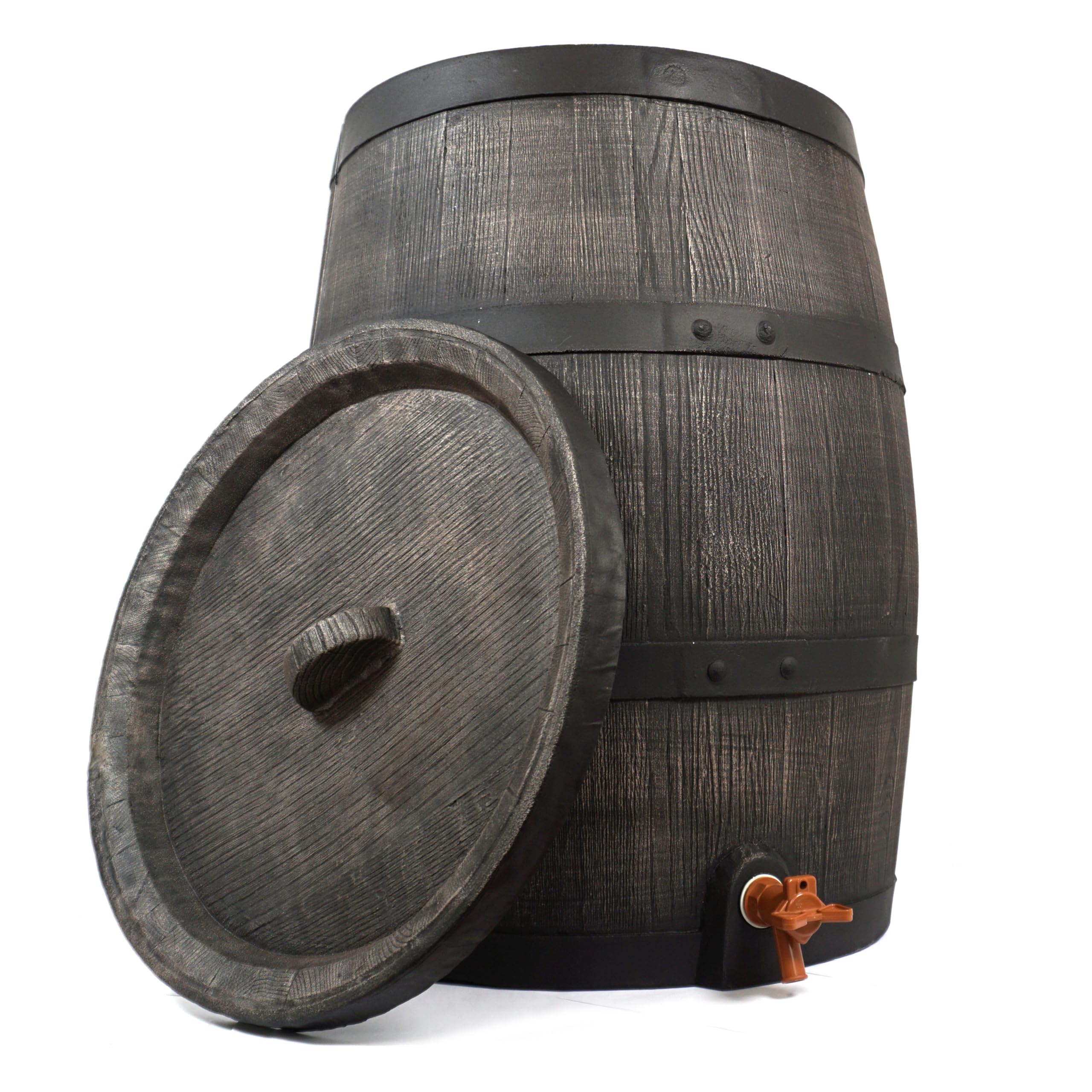Regentonne Wasserfass Regenfass Wein Optik 140 Liter Barrik 3/4" Auslaufhahn