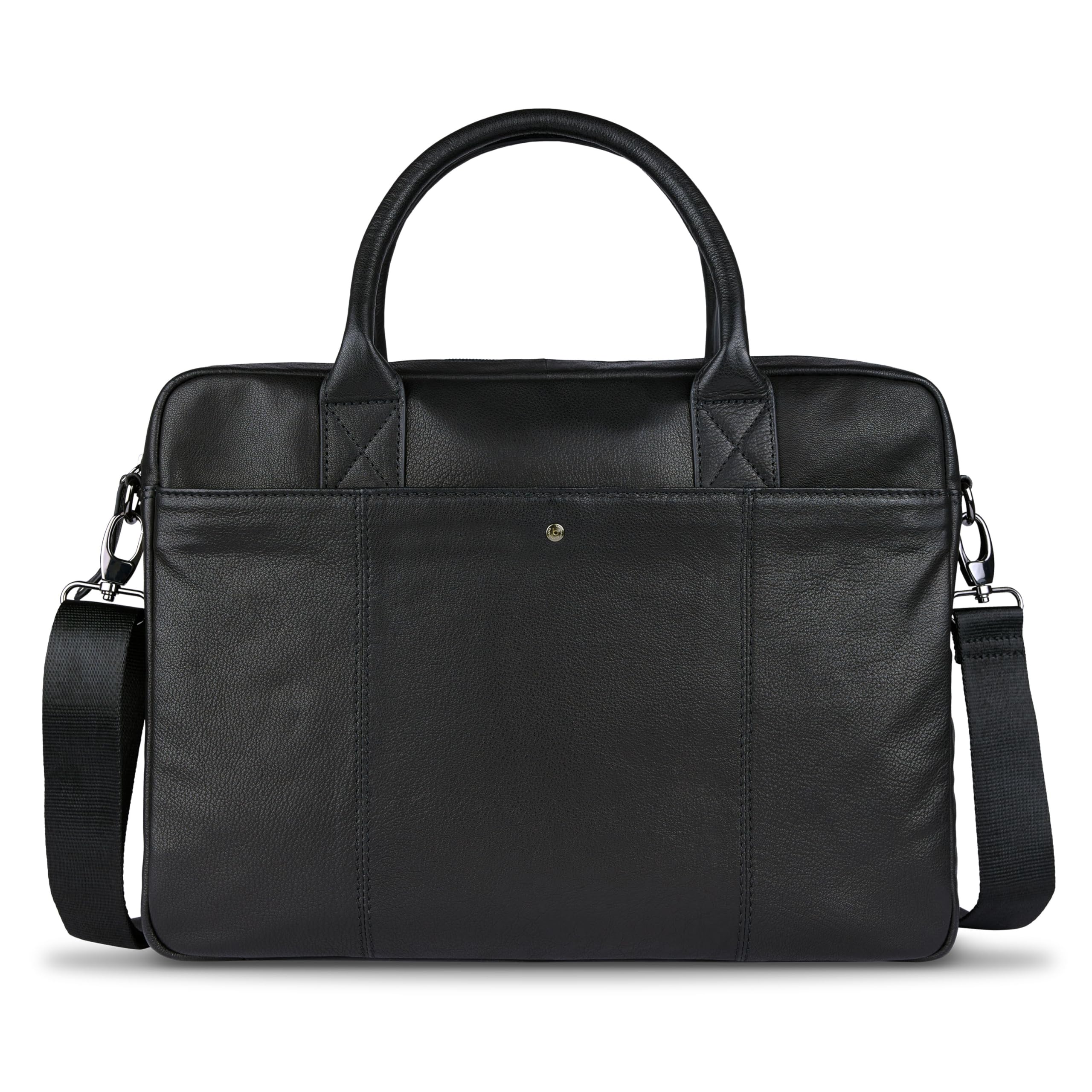 bugatti Black Magic Aktentasche für Herren aus Leder, Business-Tasche für Büro & Arbeit in schwarz