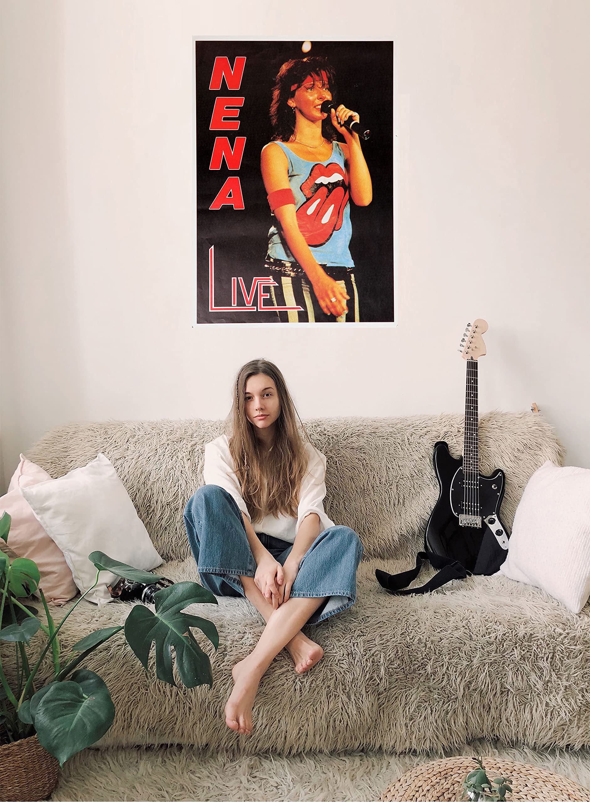TheConcertPoster Premium Poster/Plakat DIN A1 Wanddeko Live Konzert Veranstaltung Nena - Live In Concert, No Towwn 1984, 61 x 82 cm