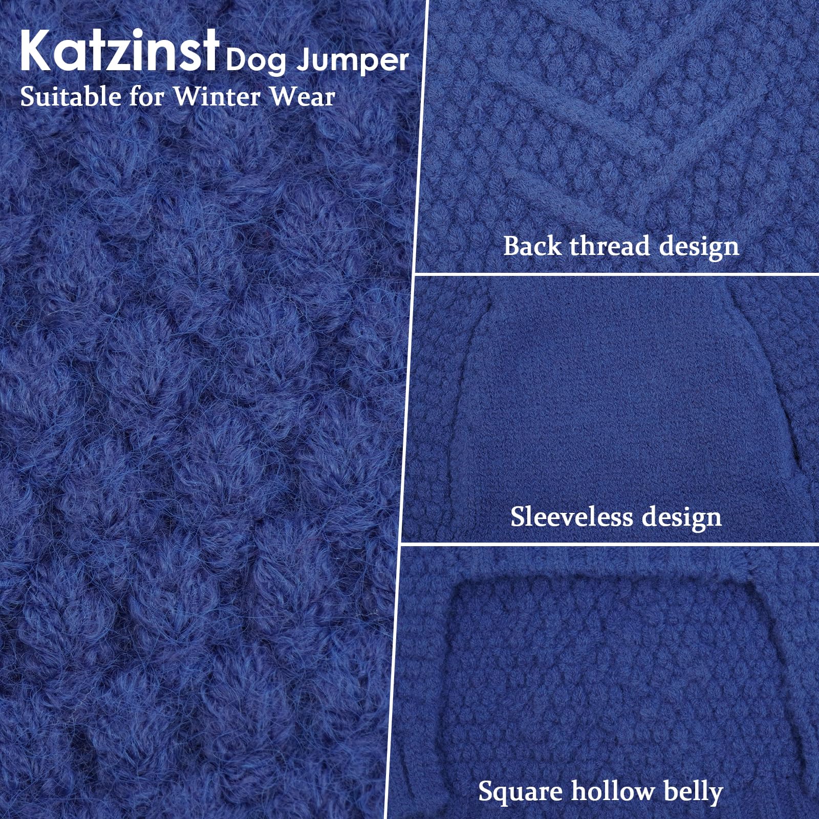 Katzinst Dog Jumper, Knitwear Dog Clothes,Warm Dog Sweater For Medium Large Dogs, Pullover Pet Coat for Cold Winter, Dog Warm Winter Clothes for Labrador, Golden Retriever, German Shepherd - 4XL - Image 3