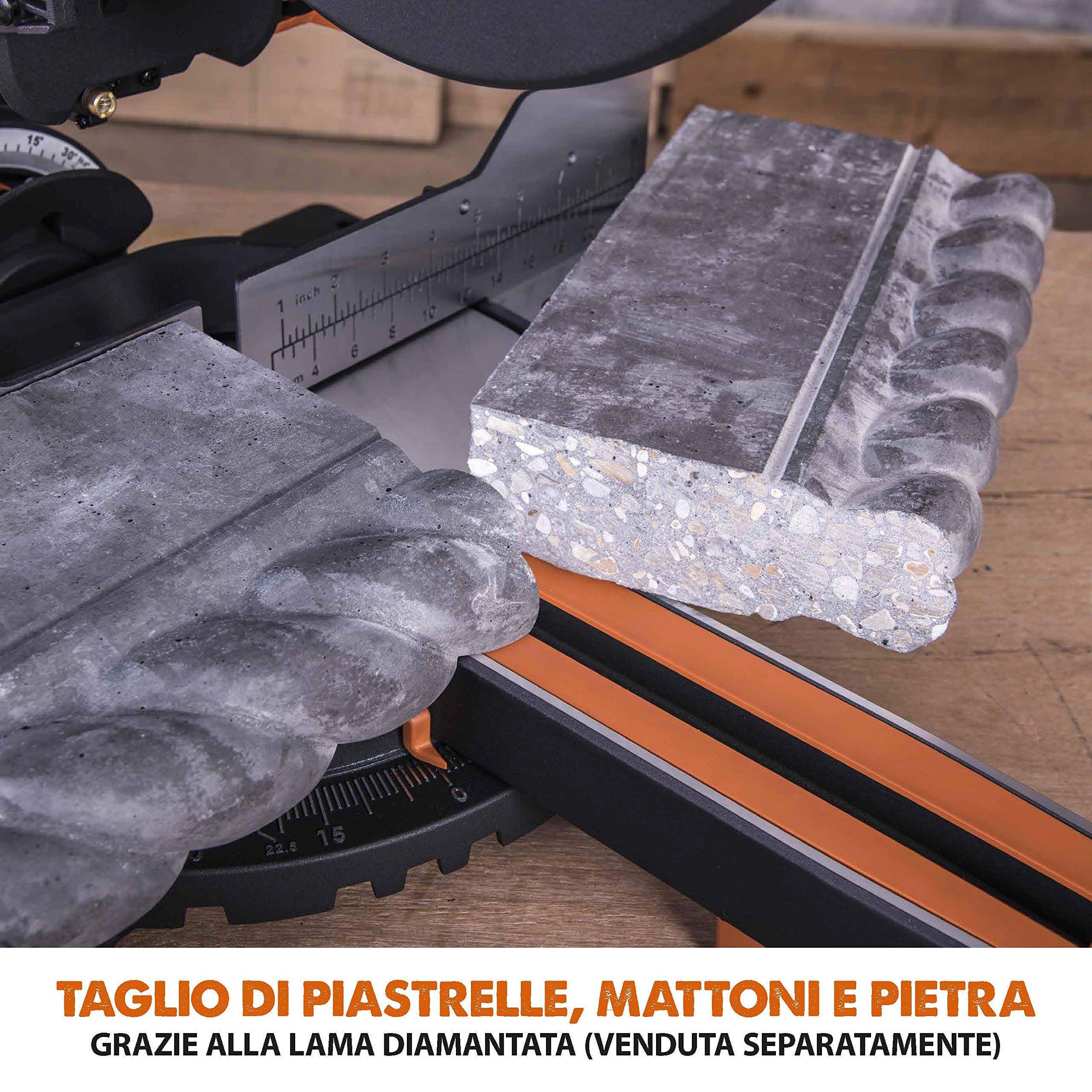 Evolution Power Tools R255SMS+ Troncatrice Radiale Scorrevole Multi-Materiale 255 mm con Pacchetto Plus, 230 V