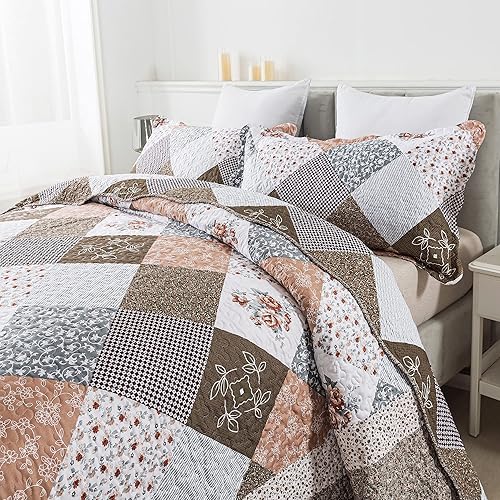 Miniatura 4 de HoneiLife Juego de colcha de tamaño King extragrande de 120 x 120 pulgadas, 3 piezas, California King extragrande, todas las estaciones, ropa de
