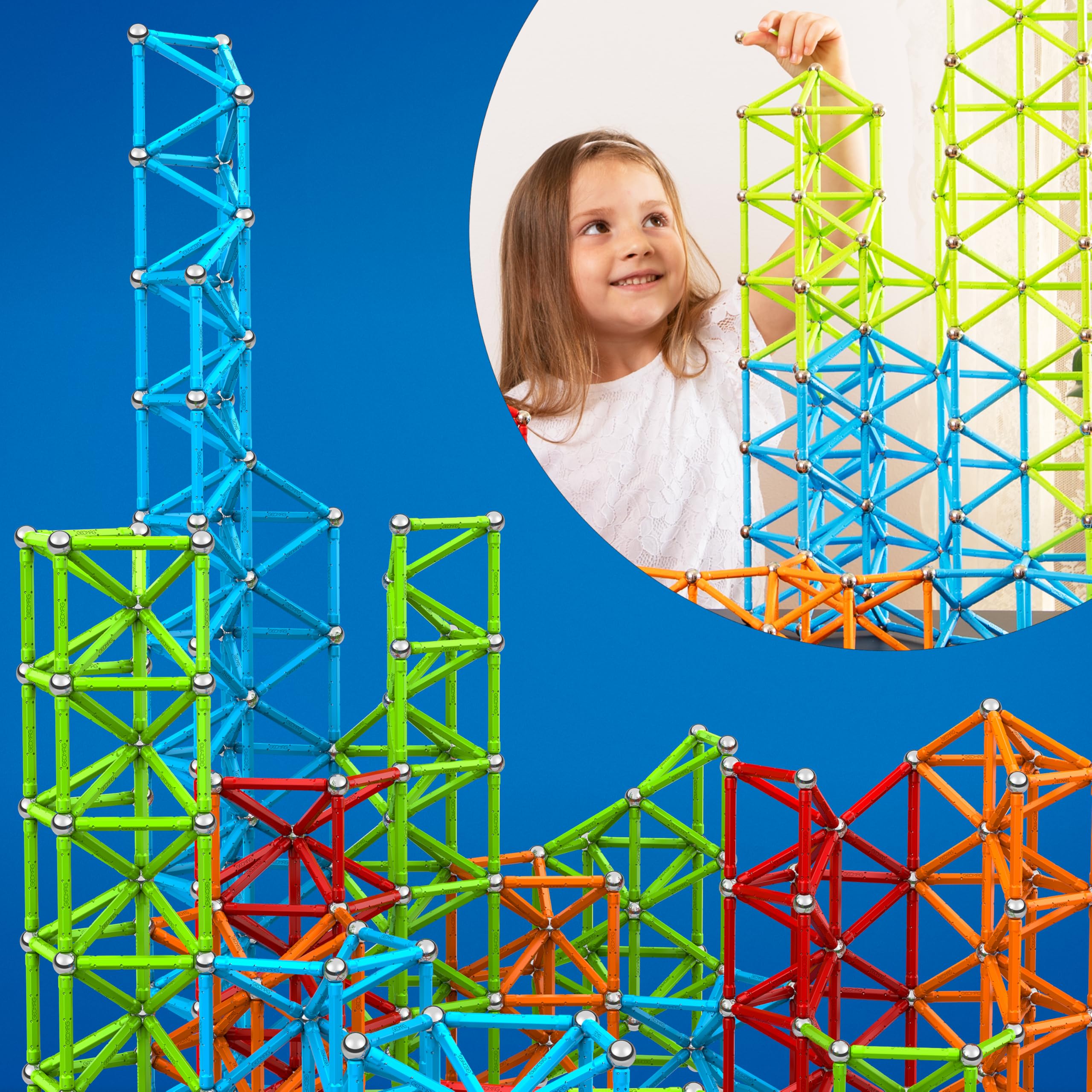 Geomag Rainbow Gioco di Costruzione Magnetico Bambino, Regalo bimbo bimba 5 6 7 8 9 10 11 12 13 anni, 72 Pezzi, educativo montessori, costruzioni magnetiche, giochi per bambini