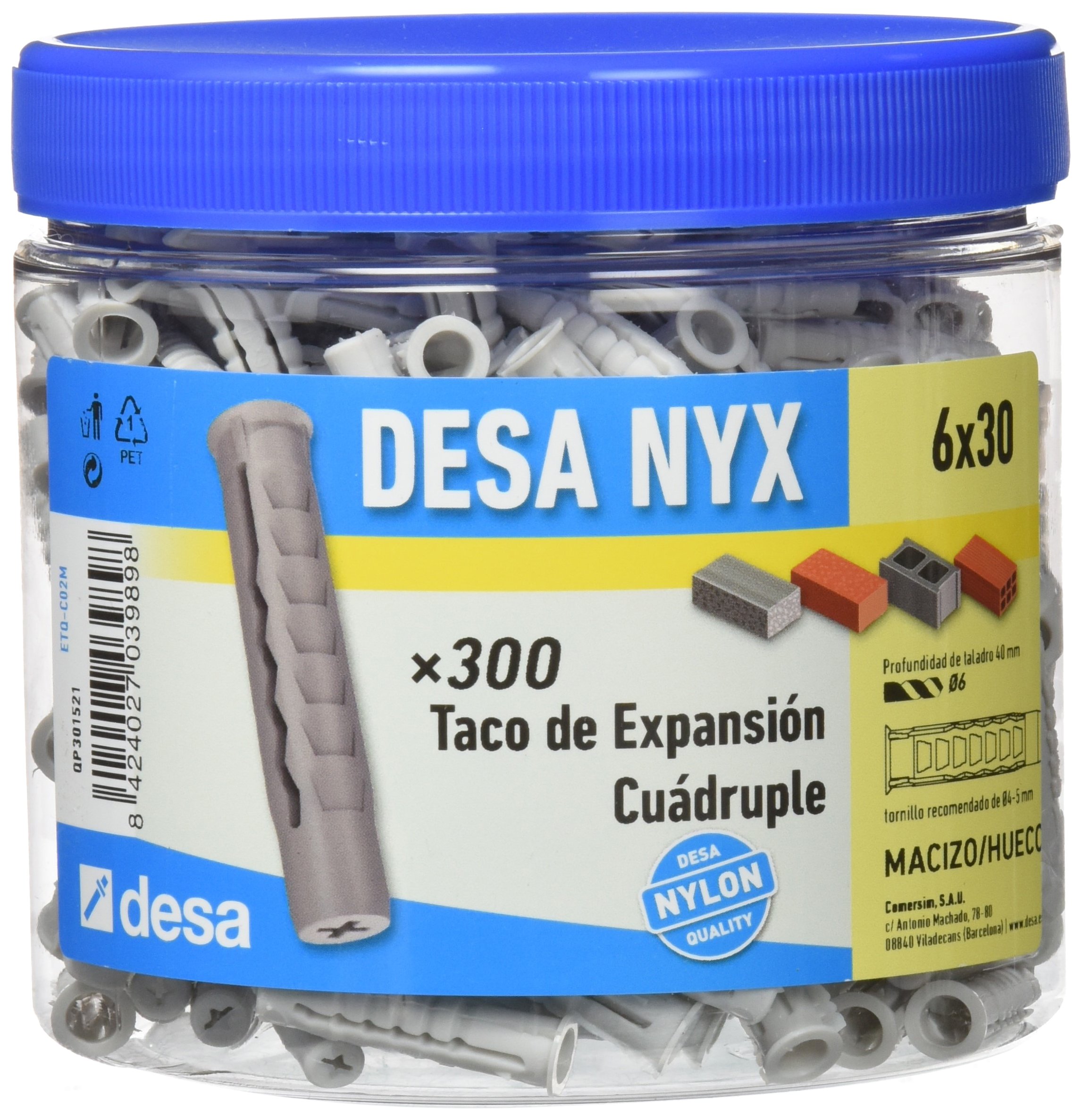 Taco NYX 6x30 mm fixations pour installer vos étagères et cadres au salon