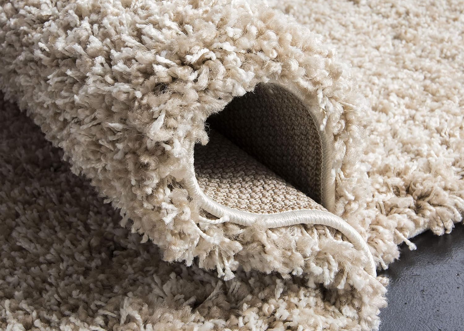 SAFAVIEH California Shag Collection Runner Rug - 2'3" x 7', Beige, Non-Shedding & Easy to Clean, Ultra Plush Thick Pile, Ideal for Hallway, Foyer, Entryway, Bedroom (SG151-1313)