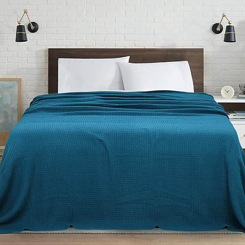 Miniatura 6 de HILLFAIR Manta 100 % algodón de gran tamaño de 120 x 120 pulgadas, tamaño familiar, tamaño familiar de 10 x 10 pies, suave, acogedora, transpirable,