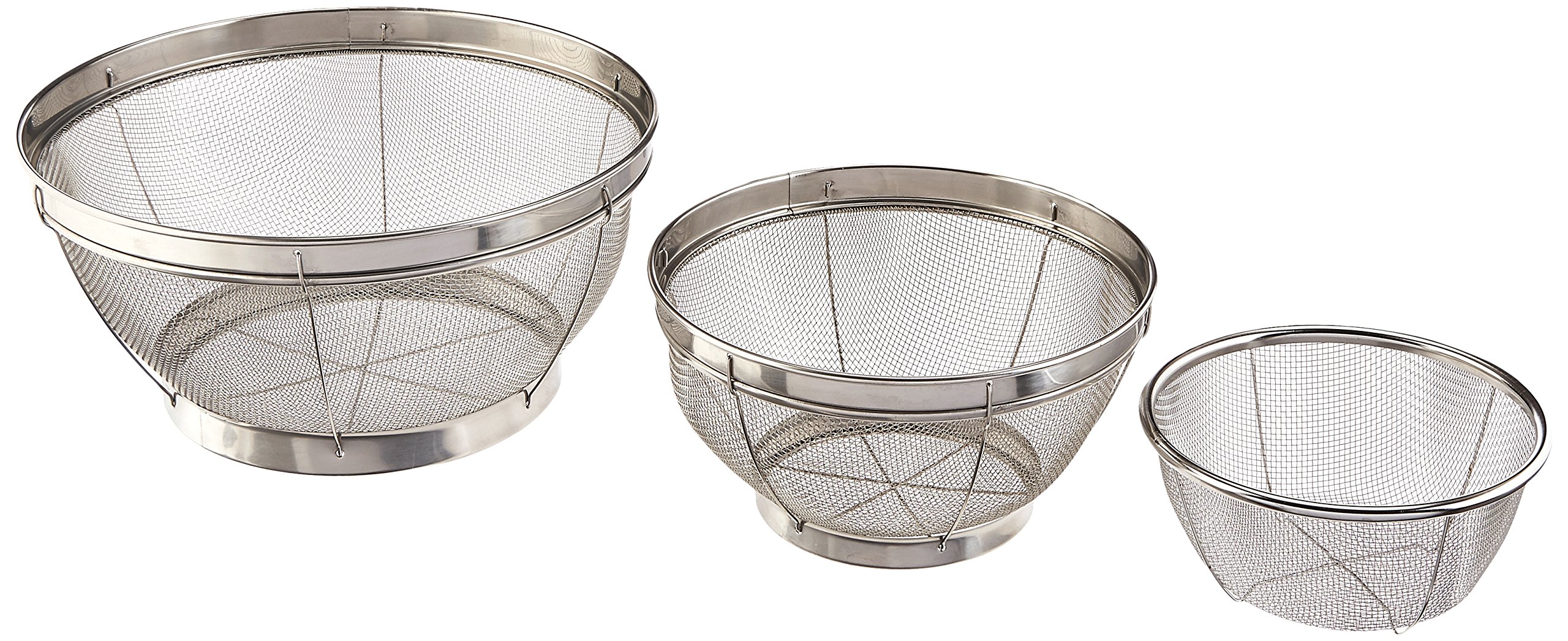 Happy SalesStainless Mesh Colander - 3 Piece Set